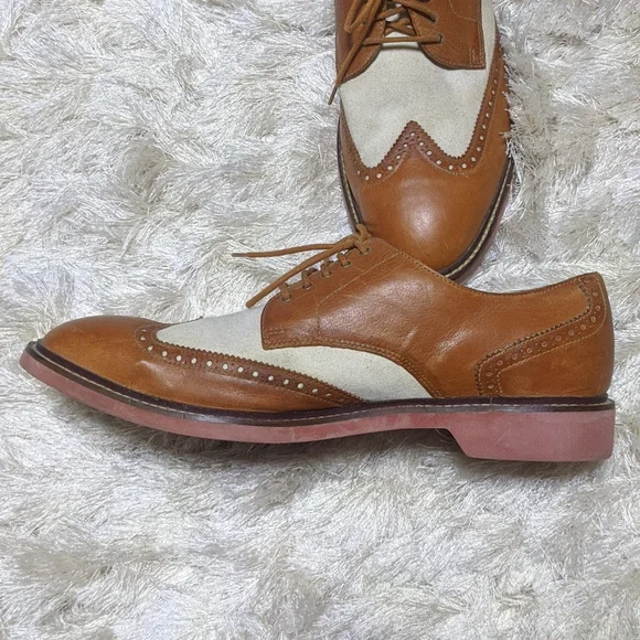 Cole Haan Tan Linen Wingtip Oxfords 12M - Picture 8 of 14